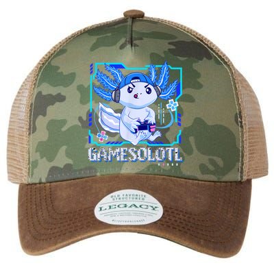 Gamesolotl Gamer Axolotl Boys Video Games Anime Lizard Legacy Tie Dye Trucker Hat