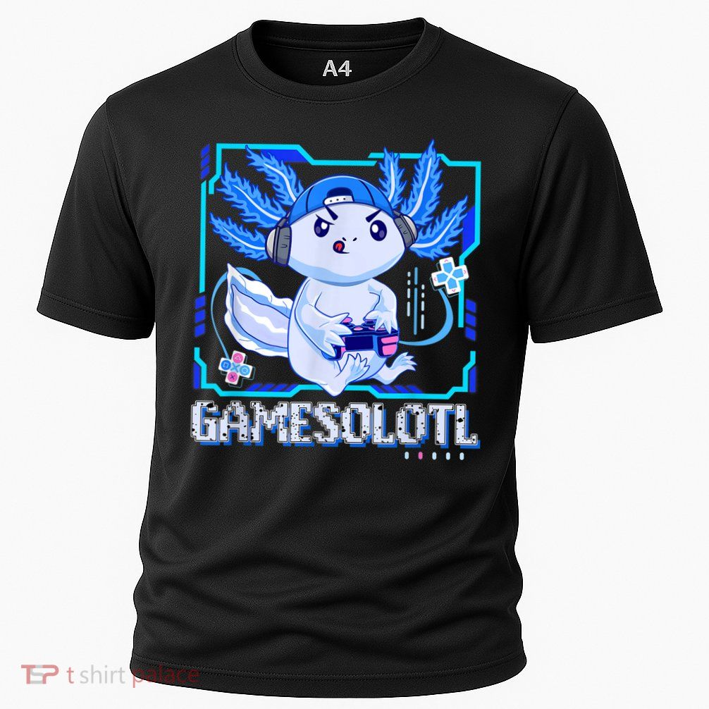 Gamesolotl Gamer Axolotl Boys Video Games Anime Lizard Performance Shirt