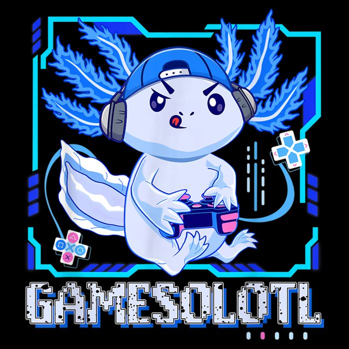 Gamesolotl Gamer Axolotl Boys Video Games Anime Lizard Polo
