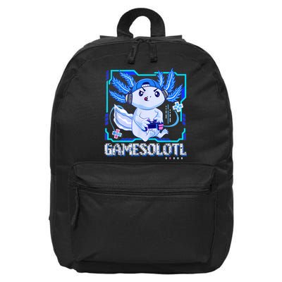 Gamesolotl Gamer Axolotl Boys Video Games Anime Lizard 16 in Basic Backpack
