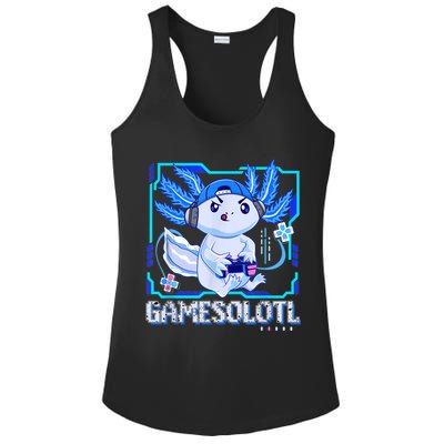 Gamesolotl Gamer Axolotl Boys Video Games Anime Lizard Ladies PosiCharge Competitor Racerback Tank