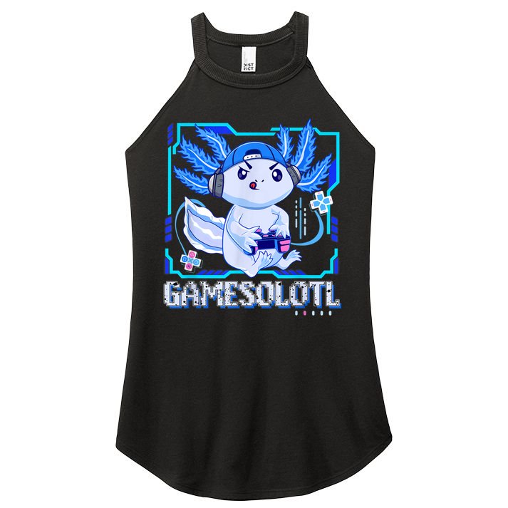 Gamesolotl Gamer Axolotl Boys Video Games Anime Lizard Women's Perfect Tri Rocker Tank