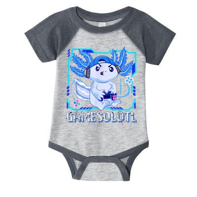 Gamesolotl Gamer Axolotl Boys Video Games Anime Lizard Infant Baby Jersey Bodysuit