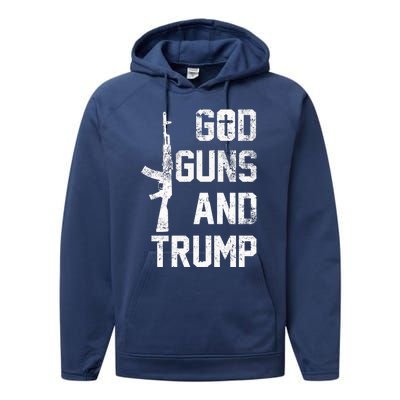 God Guns And Trump Gift For Donald Trump Supporters On PresidentS Day Performance Fleece Hoodie