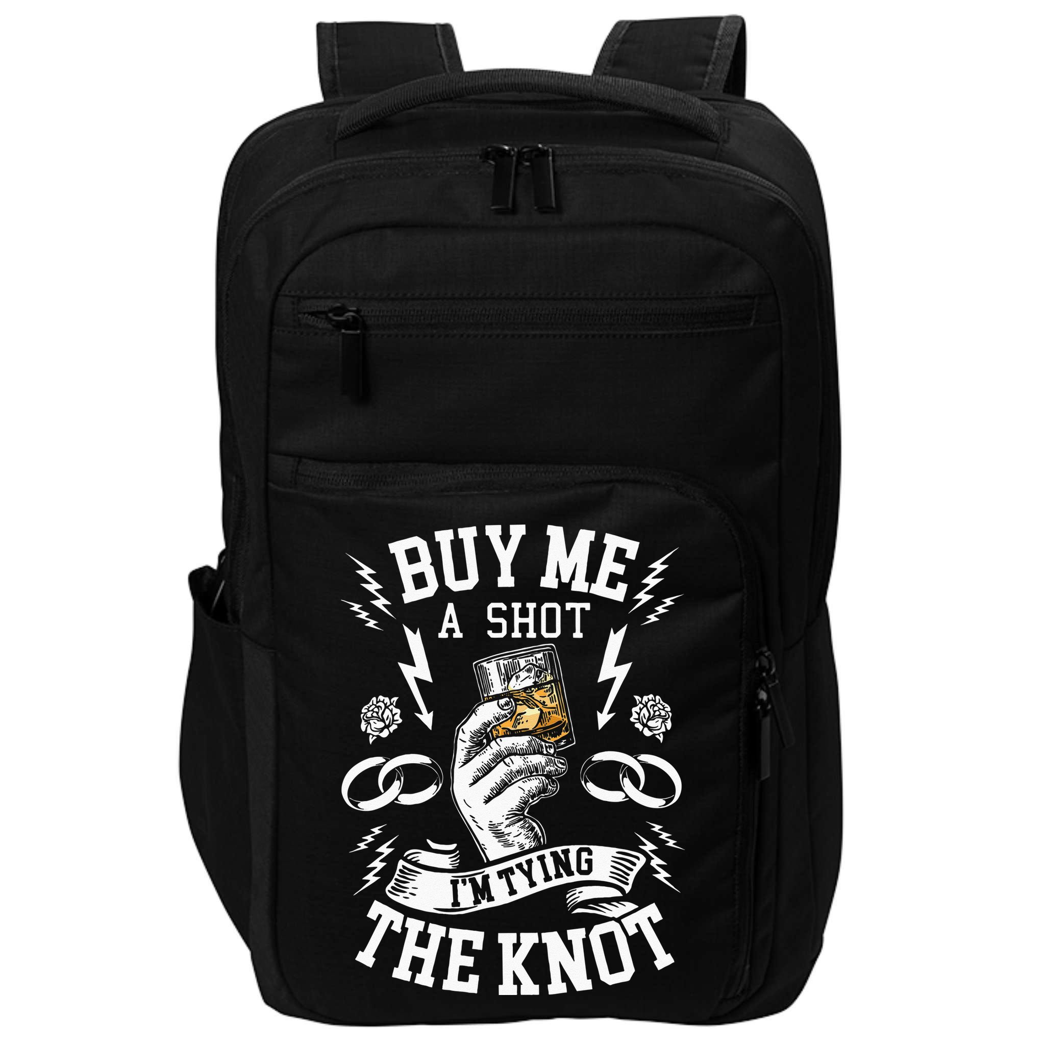 Groom Groomsmen Bachelor Party Funny Shot Drinking Impact Tech Backpack