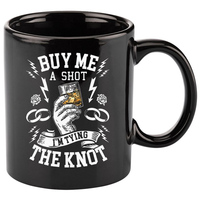 Groom Groomsmen Bachelor Party Funny Shot Drinking 11oz C Handle Ceramic Mug