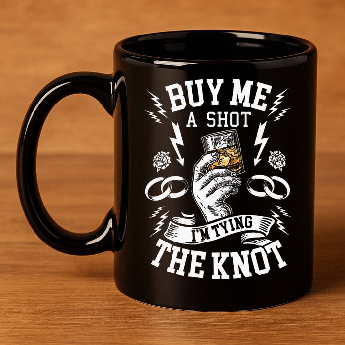 Groom Groomsmen Bachelor Party Funny Shot Drinking 11oz C Handle Ceramic Mug