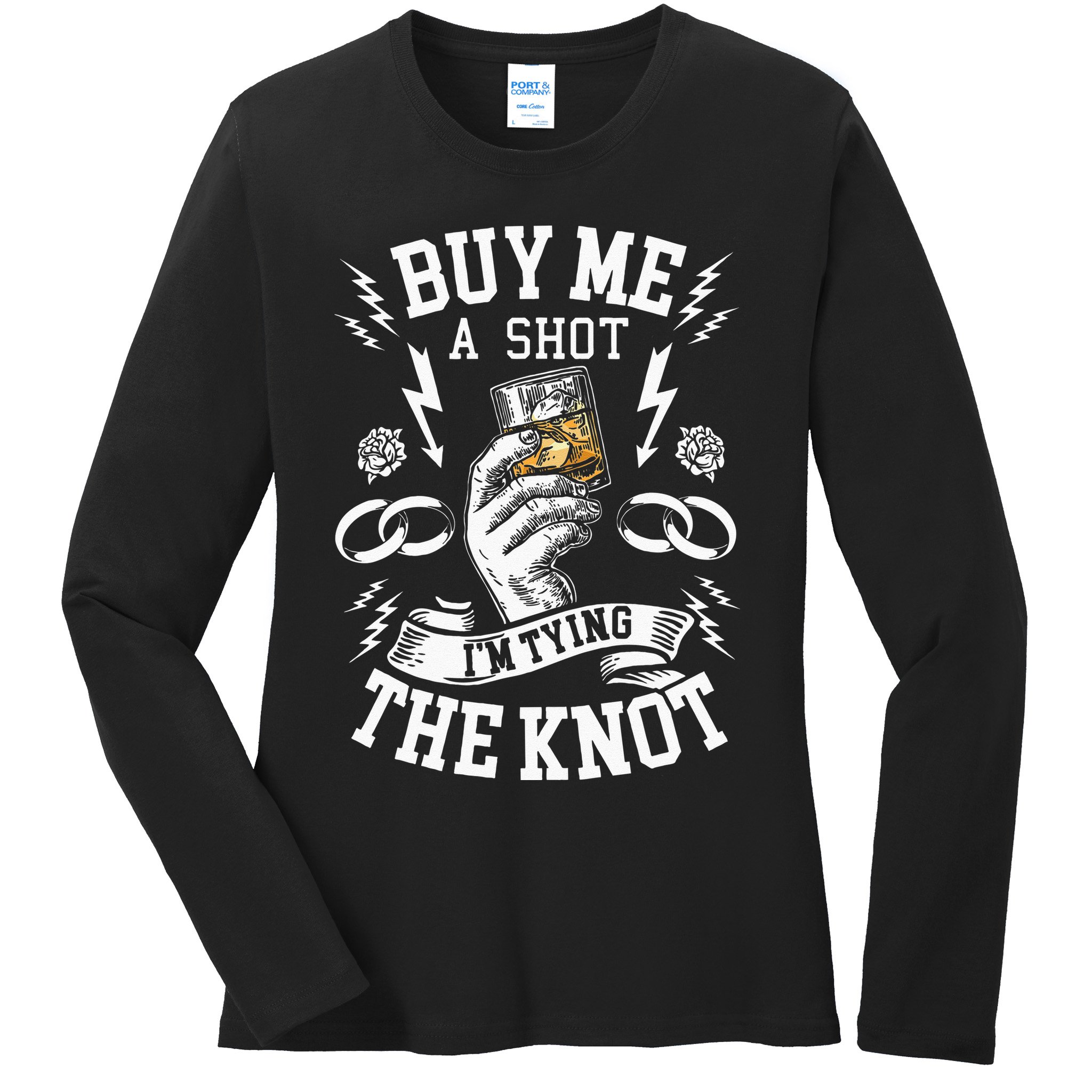Groom Groomsmen Bachelor Party Funny Shot Drinking Ladies Long Sleeve Shirt