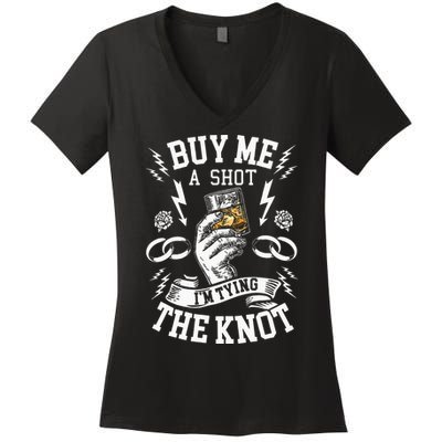 Groom Groomsmen Bachelor Party Funny Shot Drinking Women's V-Neck T-Shirt