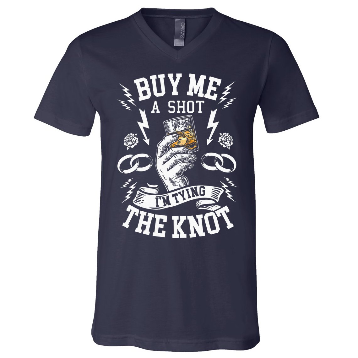 Groom Groomsmen Bachelor Party Funny Shot Drinking V-Neck T-Shirt