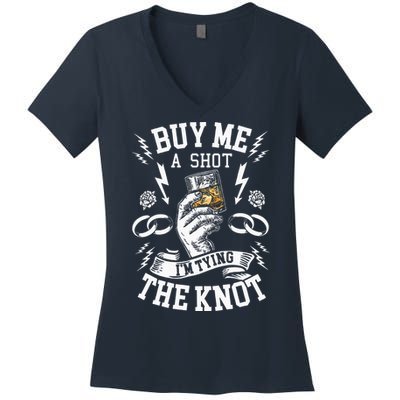 Groom Groomsmen Bachelor Party Funny Shot Drinking Women's V-Neck T-Shirt