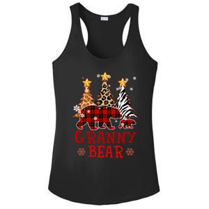 Grandma Granny Bear Xmas Tree Pj Leopard Buffalo Plaid Gift Ladies PosiCharge Competitor Racerback Tank