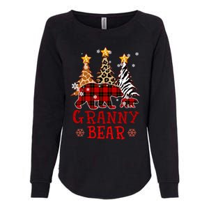 Grandma Granny Bear Xmas Tree Pj Leopard Buffalo Plaid Gift Womens California Wash Sweatshirt