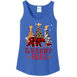 Grandma Granny Bear Xmas Tree Pj Leopard Buffalo Plaid Gift Ladies Essential Tank