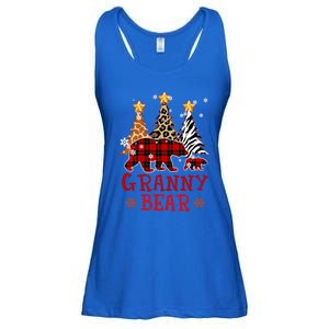 Grandma Granny Bear Xmas Tree Pj Leopard Buffalo Plaid Gift Ladies Essential Flowy Tank