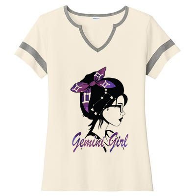 Gemini Girl Birthday Gemini Woman Zodiac Sign Ladies Halftime Notch Neck Tee