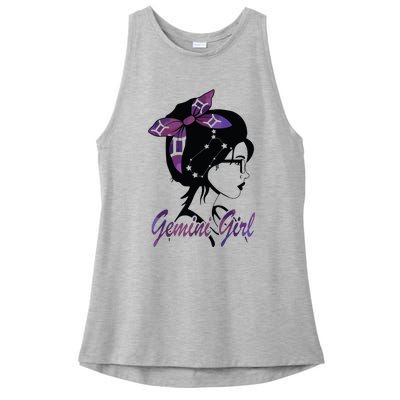 Gemini Girl Birthday Gemini Woman Zodiac Sign Ladies PosiCharge Tri-Blend Wicking Tank