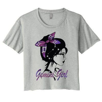 Gemini Girl Birthday Gemini Woman Zodiac Sign Women's Crop Top Tee