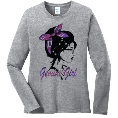 Gemini Girl Birthday Gemini Woman Zodiac Sign Ladies Long Sleeve Shirt