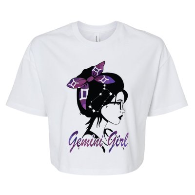 Gemini Girl Birthday Gemini Woman Zodiac Sign Bella+Canvas Jersey Crop Tee