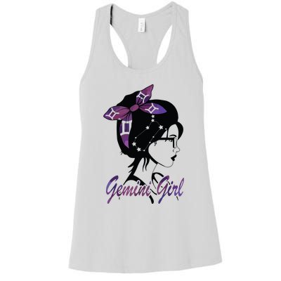 Gemini Girl Birthday Gemini Woman Zodiac Sign Women's Racerback Tank