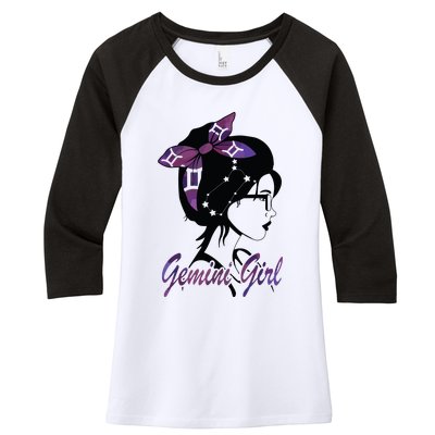 Gemini Girl Birthday Gemini Woman Zodiac Sign Women's Tri-Blend 3/4-Sleeve Raglan Shirt