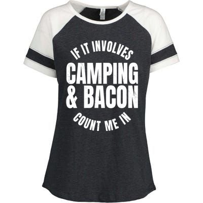 Glamping Glamper Boujee Tents Camper Camping And Bacon Enza Ladies Jersey Colorblock Tee