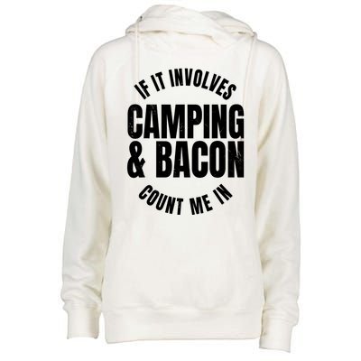 Glamping Glamper Boujee Tents Camper Camping And Bacon Womens Funnel Neck Pullover Hood