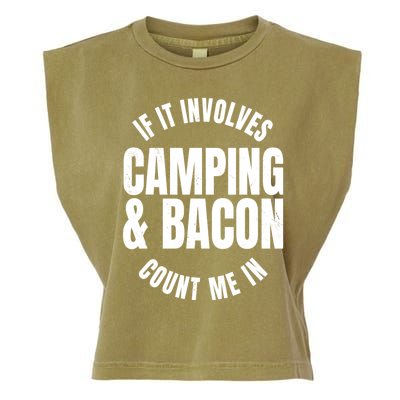 Glamping Glamper Boujee Tents Camper Camping And Bacon Garment-Dyed Women's Muscle Tee