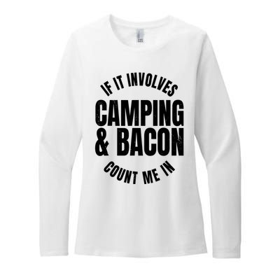 Glamping Glamper Boujee Tents Camper Camping And Bacon Womens CVC Long Sleeve Shirt