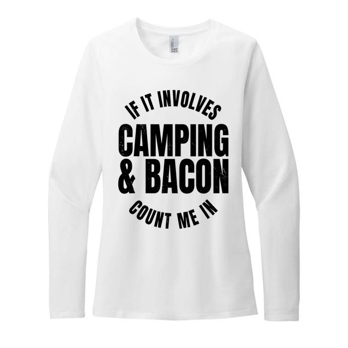 Glamping Glamper Boujee Tents Camper Camping And Bacon Womens CVC Long Sleeve Shirt