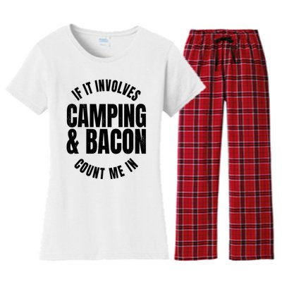 Glamping Glamper Boujee Tents Camper Camping And Bacon Women's Flannel Pajama Set