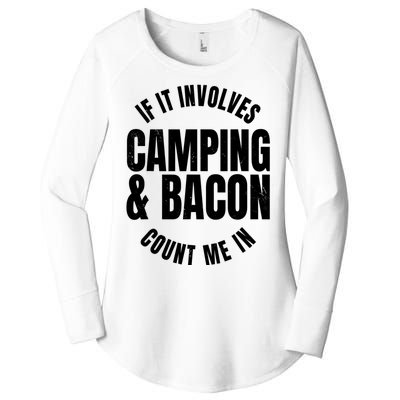 Glamping Glamper Boujee Tents Camper Camping And Bacon Women's Perfect Tri Tunic Long Sleeve Shirt