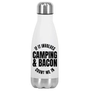 Glamping Glamper Boujee Tents Camper Camping And Bacon Stainless Steel Insulated Water Bottle