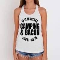 Glamping Glamper Boujee Tents Camper Camping And Bacon Women's Knotted Racerback Tank