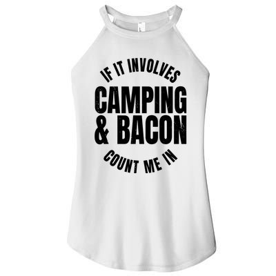 Glamping Glamper Boujee Tents Camper Camping And Bacon Women’s Perfect Tri Rocker Tank