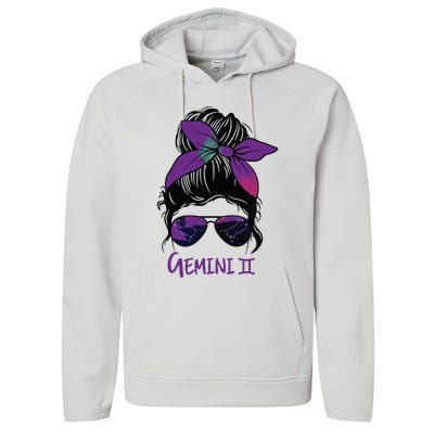 Gemini Girl Birthday Gemini Woman Zodiac Constellation Performance Fleece Hoodie