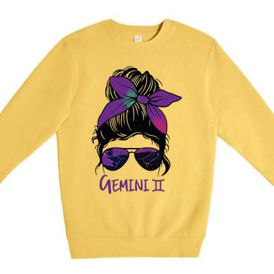 Gemini Girl Birthday Gemini Woman Zodiac Constellation Premium Crewneck Sweatshirt