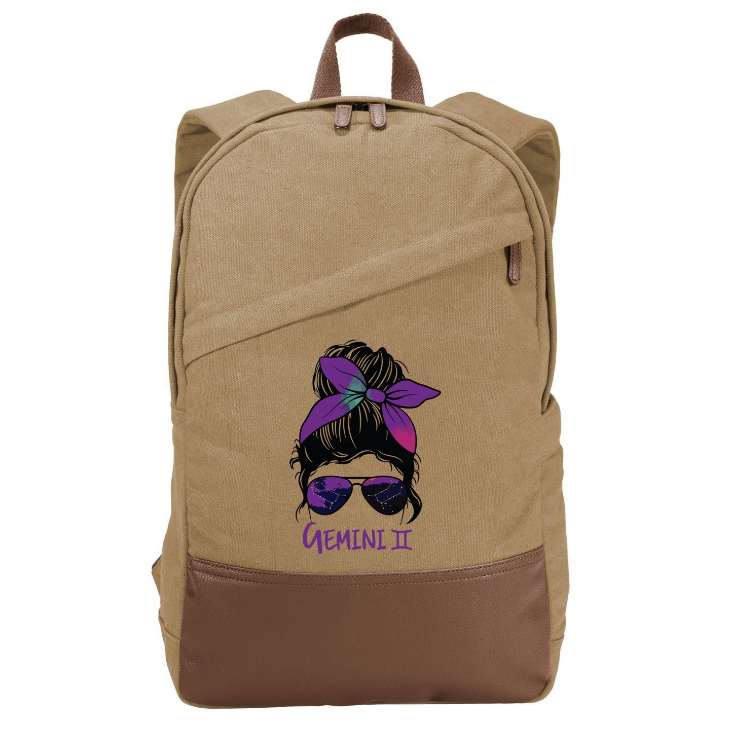 Gemini Girl Birthday Gemini Woman Zodiac Constellation Cotton Canvas Backpack