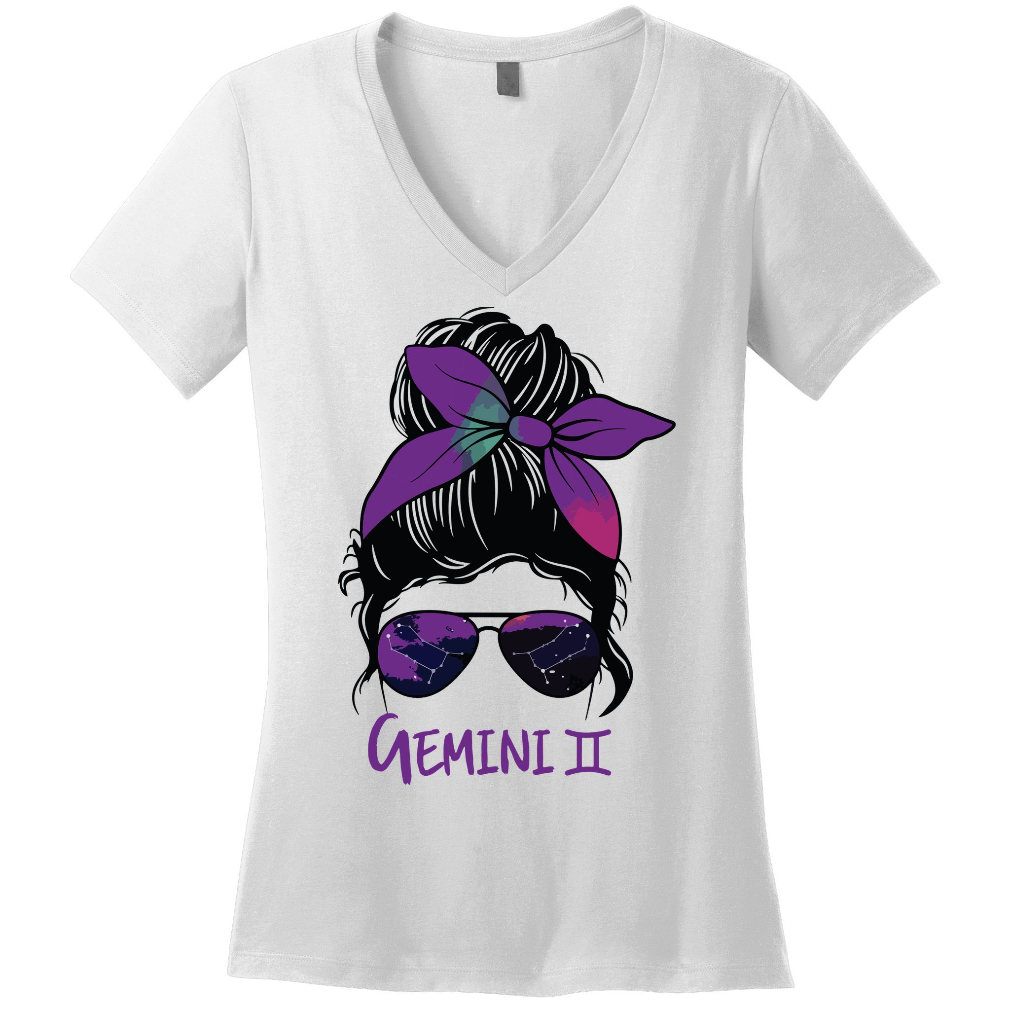 Gemini Girl Birthday Gemini Woman Zodiac Constellation Women's V-Neck T-Shirt
