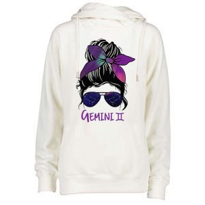 Gemini Girl Birthday Gemini Woman Zodiac Constellation Womens Funnel Neck Pullover Hood