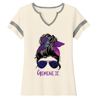 Gemini Girl Birthday Gemini Woman Zodiac Constellation Ladies Halftime Notch Neck Tee