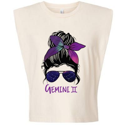 Gemini Girl Birthday Gemini Woman Zodiac Constellation Garment-Dyed Women's Muscle Tee