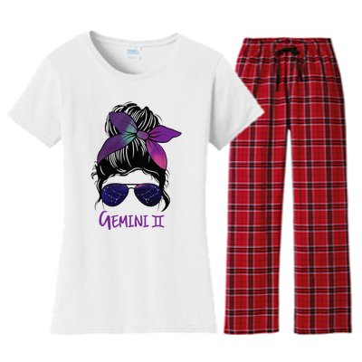 Gemini Girl Birthday Gemini Woman Zodiac Constellation Women's Flannel Pajama Set