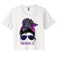 Gemini Girl Birthday Gemini Woman Zodiac Constellation Women's Crop Top Tee