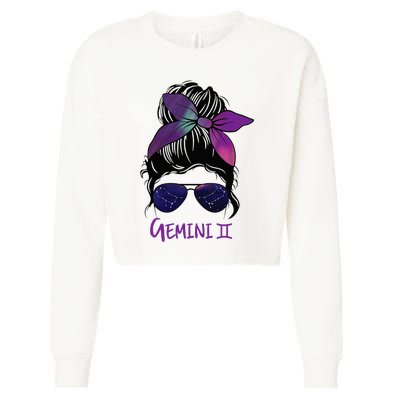 Gemini Girl Birthday Gemini Woman Zodiac Constellation Cropped Pullover Crew