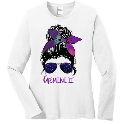 Gemini Girl Birthday Gemini Woman Zodiac Constellation Ladies Long Sleeve Shirt