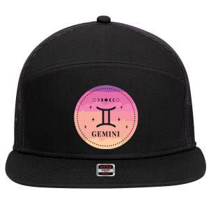 Girl Gemini Birthday Present Women Zodiac Sign Gemini 7 Panel Mesh Trucker Snapback Hat