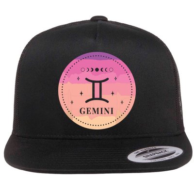 Girl Gemini Birthday Present Women Zodiac Sign Gemini Flatbill Hat