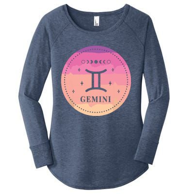 Girl Gemini Birthday Present Women Zodiac Sign Gemini Women's Perfect Tri Tunic Long Sleeve Shirt